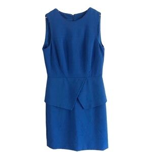 Tibi Blue Sleeveless Peplum Sheath Dress Size 8
